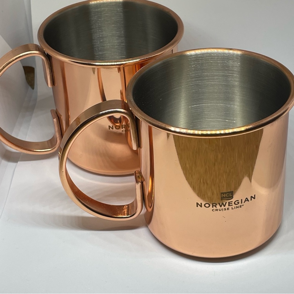 Norwegian Cruise Line Copper Mugs - Set of 2